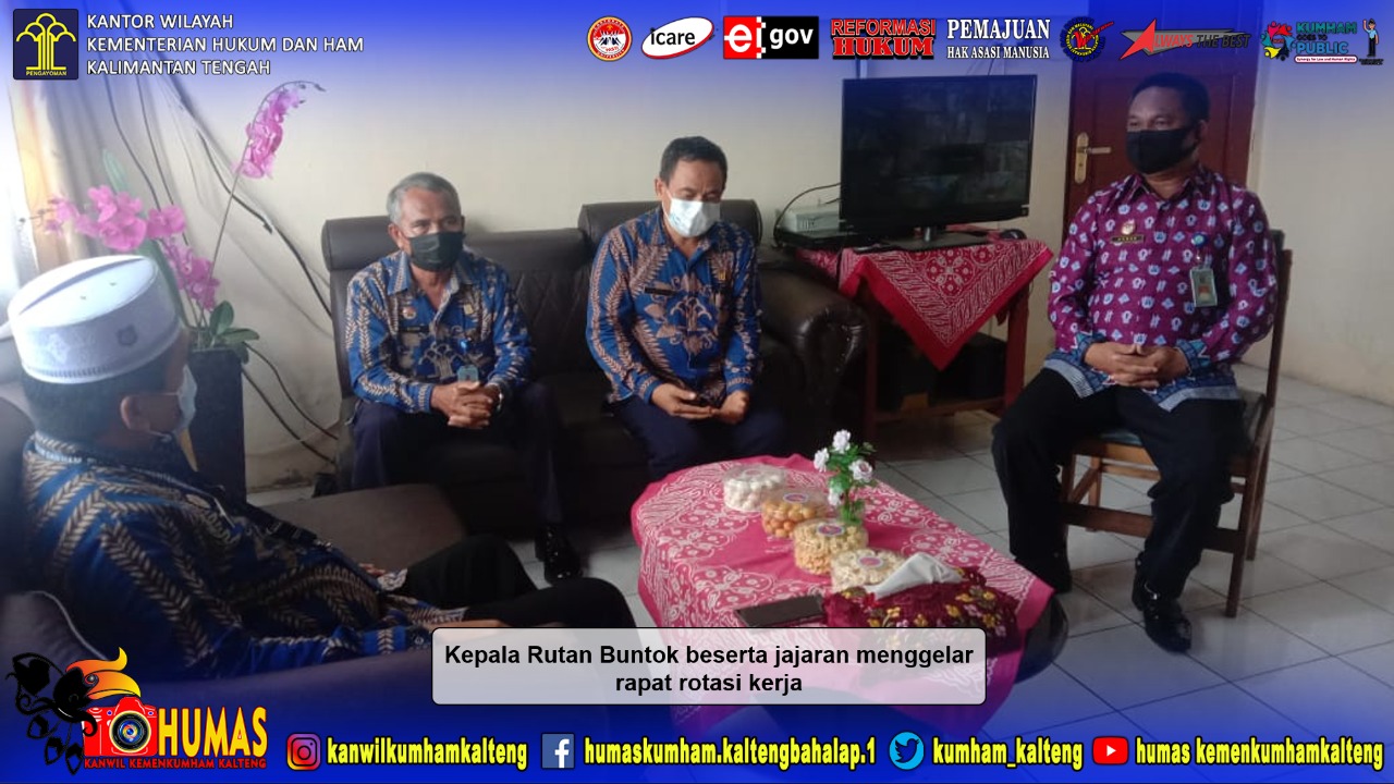 Kepala Rutan Buntok Beserta Jajaran Gelar Rapat Rotasi Kerja 
