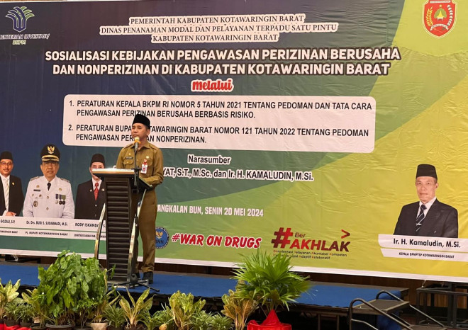 Sekda Kobar Buka Sosialisasi Kebijakan Pengawasan Perizinan Berusaha dan Nonperizinan