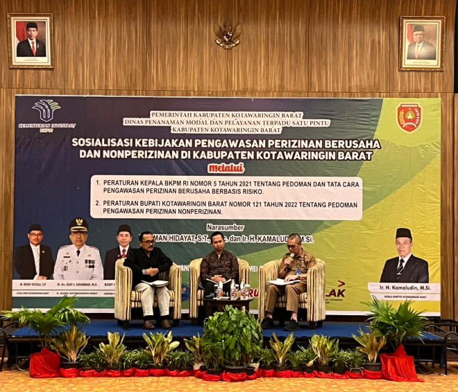 Sekda Kobar Buka Sosialisasi Kebijakan Pengawasan Perizinan Berusaha dan Nonperizinan