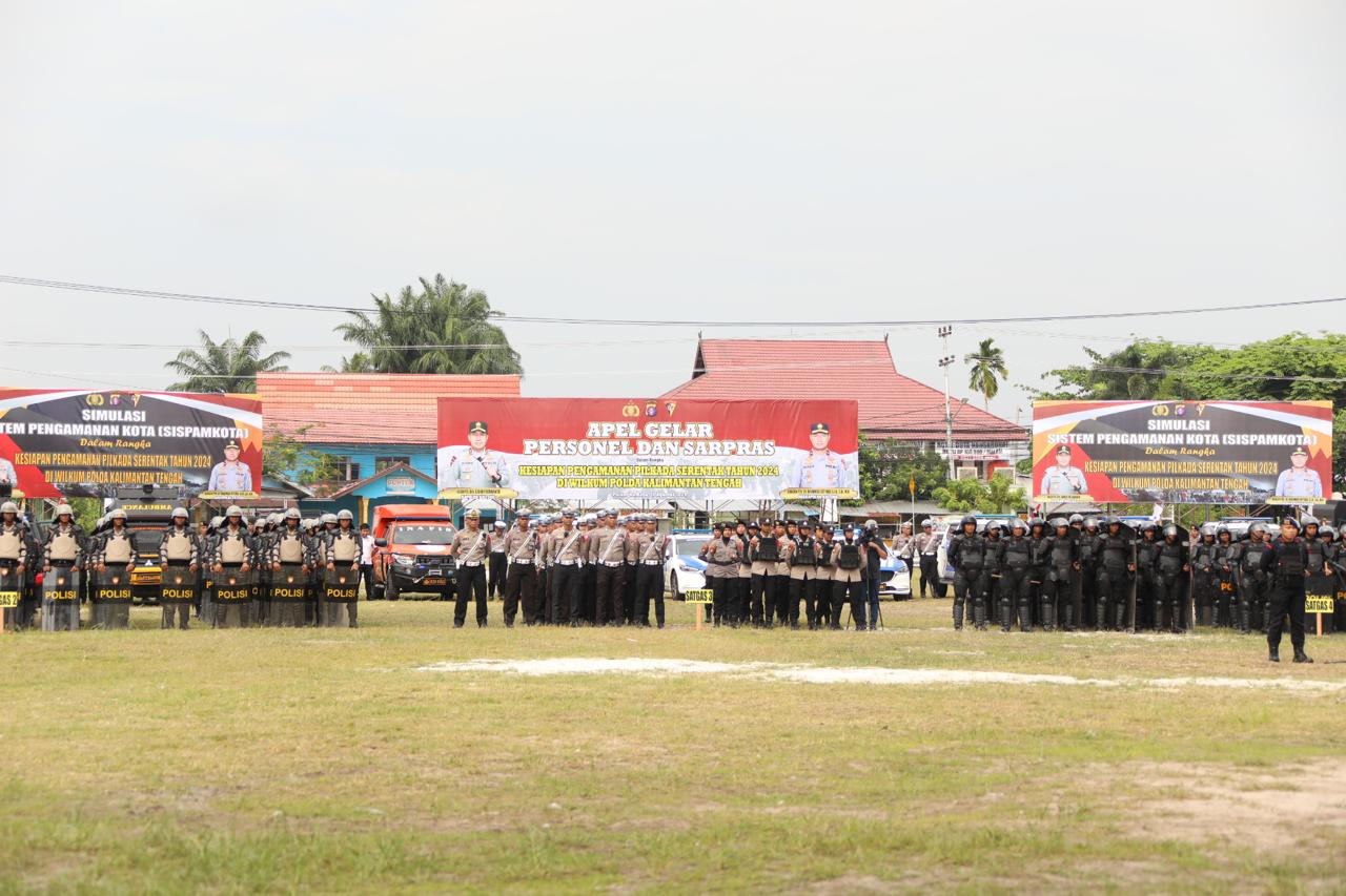 Polda Kalteng Laksanakan Apel Gelar Pasukan Operasi Kepolisian Mandiri Kewilayahan Mantap Praja Telabang 2024