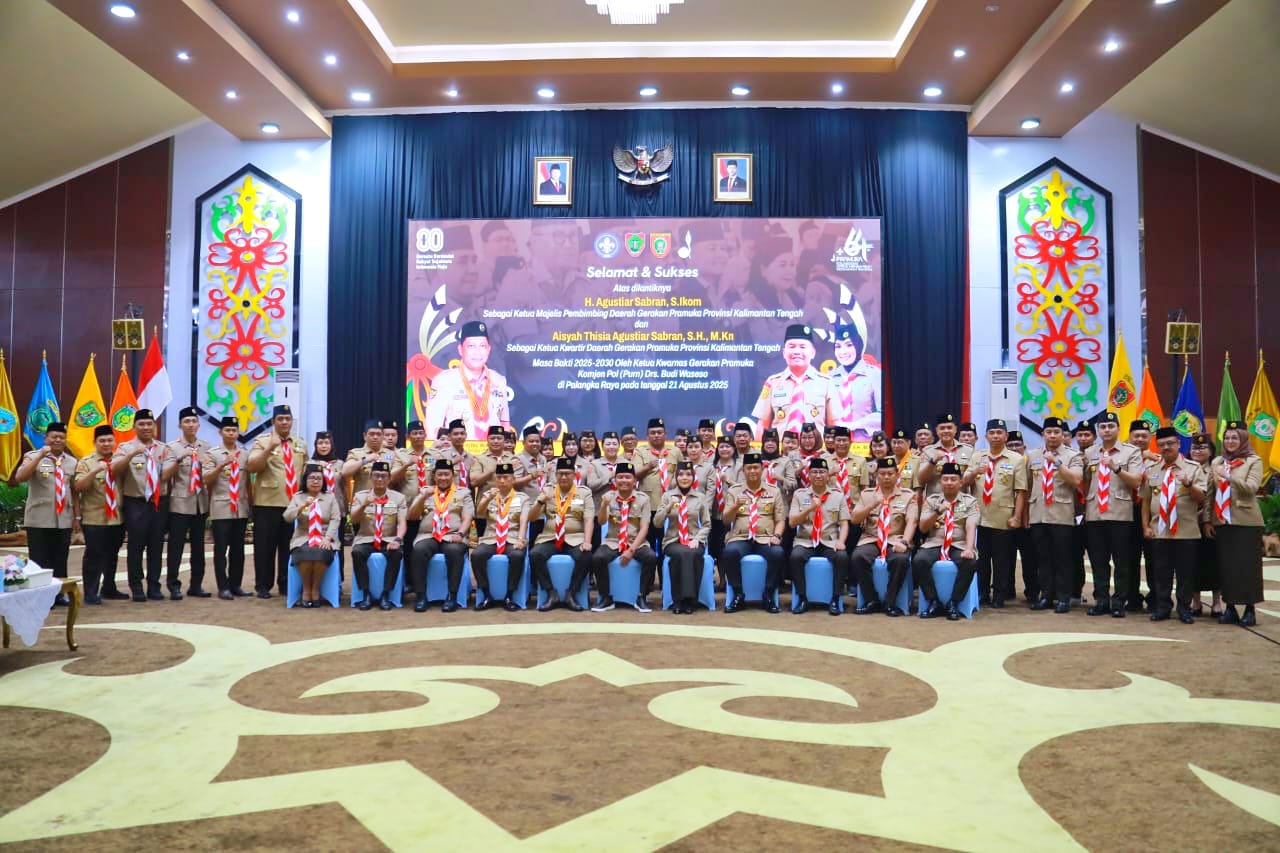 Pengurus Mabida dan Kwarda Gerakan Pramuka Kalteng Resmi Dilantik, Gubernur Tekankan Pentingnya Pembinaan Karakter Generasi Muda