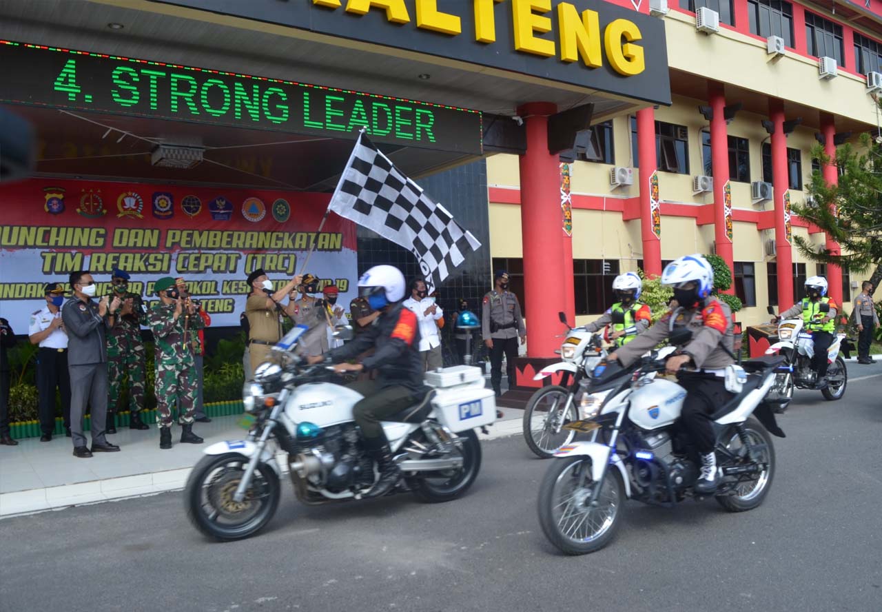 Sekda Fahrizal Fitri bersama Forkopimda Prov. Kalteng Lakukan Launching Tim Reaksi Cepat Penindak Pelanggar Protokol Kesehatan Covid-19