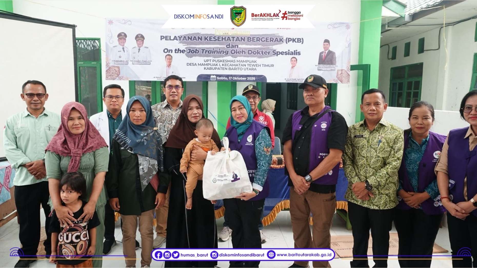 Dukung Akses Layanan Kesehatan Merata, Ketua TP PKK Barito Utara Buka Layanan Kesehatan Bergerak di Mampuak I