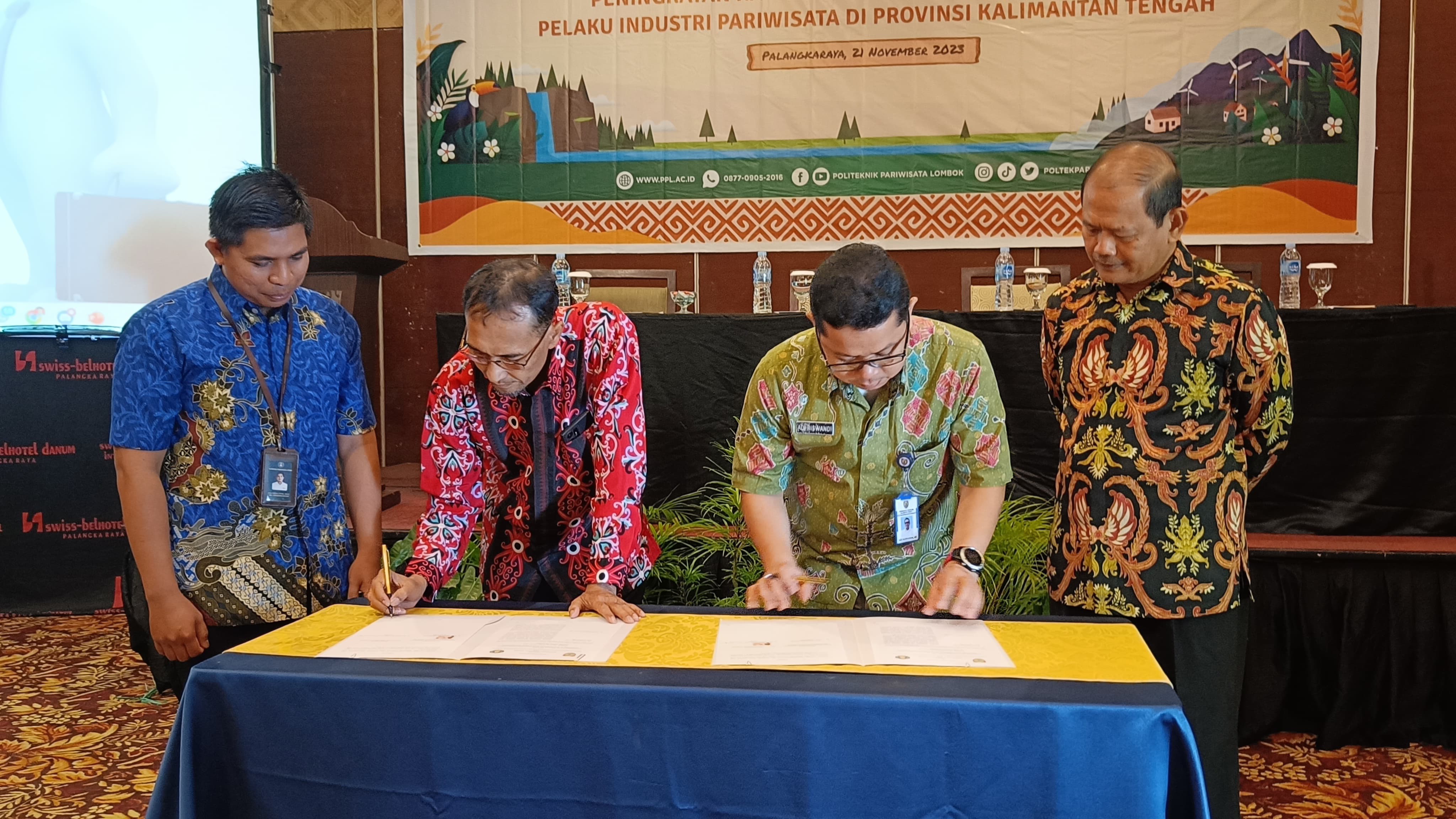 Disbudpar Kalteng dan Poltekpar Lombok Tandatangani Nota Kesepahaman Kerja Sama Pariwisata