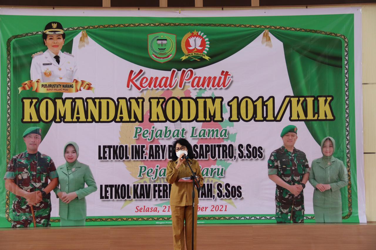 Bupati Pulang Pisau Hadiri Acara Kenal Pamit Komandan Kodim 1011/KLK