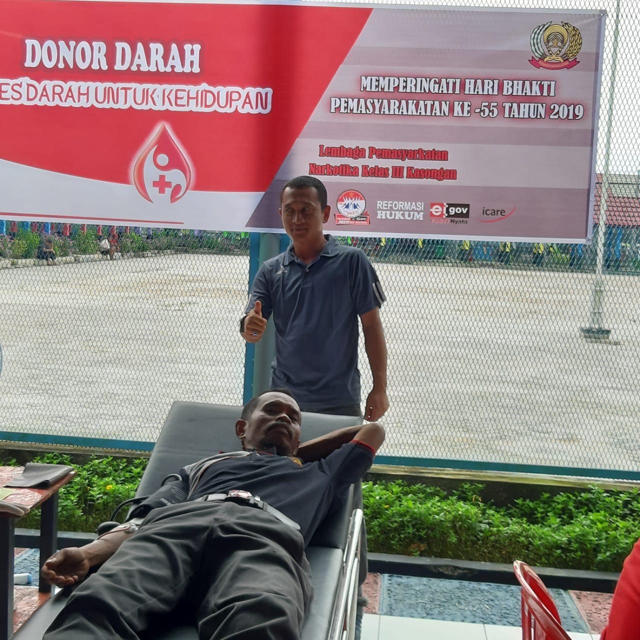 Lapas Narkotika Kelas III Kasongan Menggelar Kegiatan Donor Darah