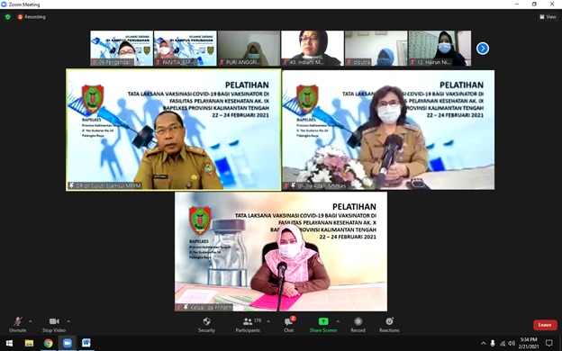 Pembukaan Pelatihan Vaksinator Gel V Angkatan IX dan X Provinsi Kalimantan Tengah