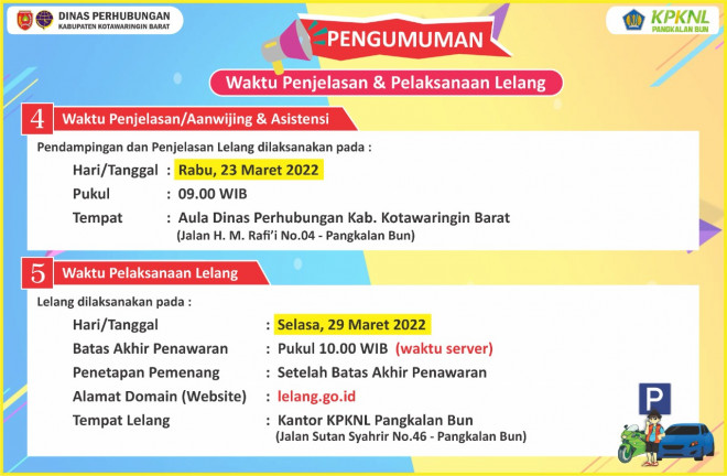 Bekerja Sama dengan KPKNL Pangkalan Bun, Dishub Kobar Selenggarakan Lelang Parkir