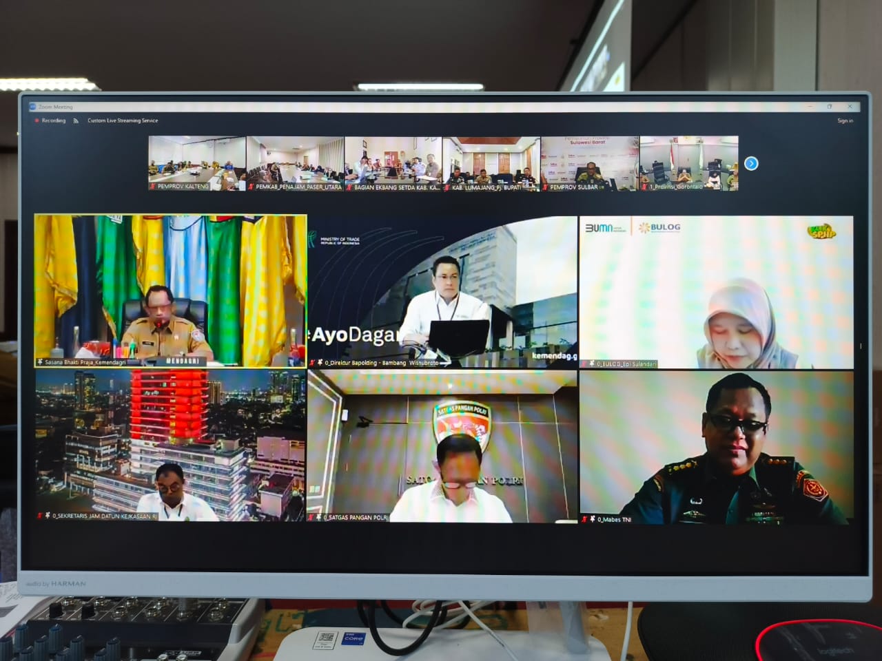 Mewakili Gubernur Kalteng, Asisten Ekbang Hadiri Rakor Pengendalian Inflasi bersama Mendagri RI secara Virtual