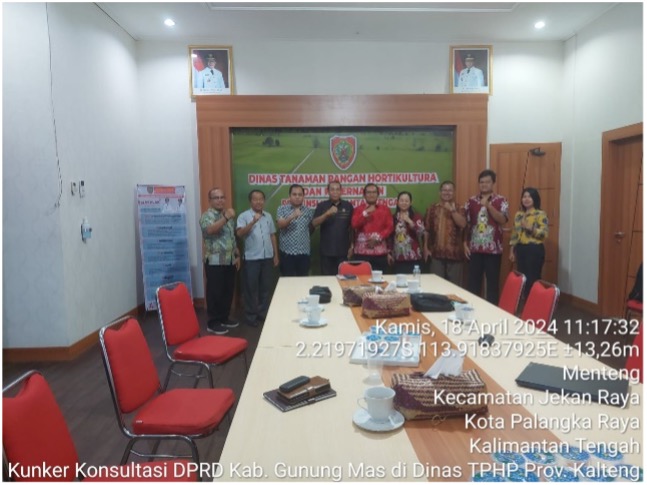 Dinas TPHP Prov. Kalteng Terima Kunker Anggota DPRD Kabupaten Gunung Mas