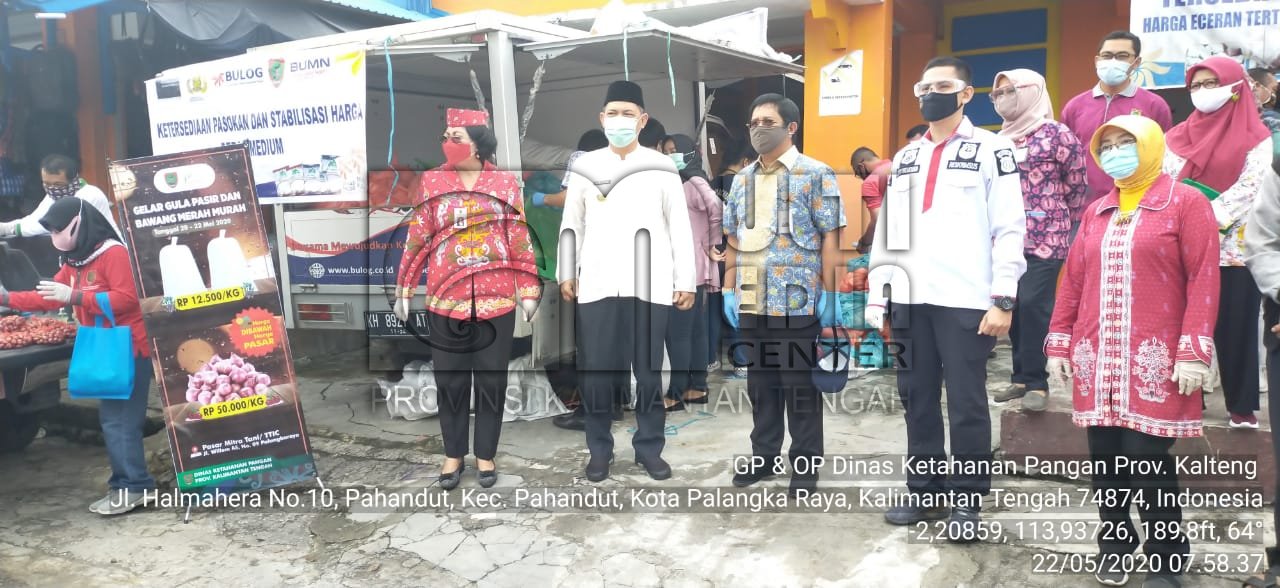 SEKDA KALTENG PANTAU KEGIATAN  SIDAK DAN OPERASI PASAR BAWANG MERAH dan GULA PASIR JELANG  HARI RAYA IDUL FITRI 1441 H