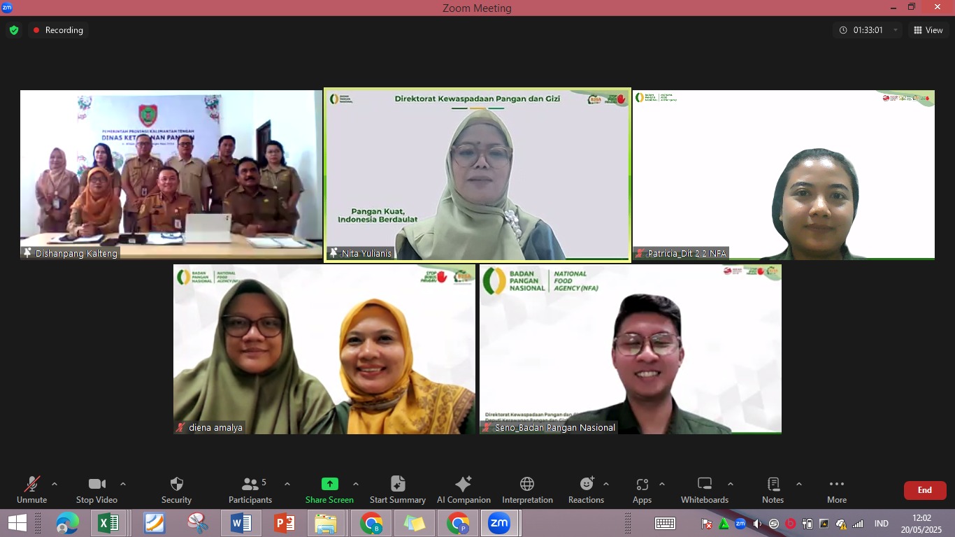 Plt. Kadis Ketahanan Pangan Prov. Kalteng Ikuti Rapat Pelaksanaan Gerakan Selamatkan Pangan Secara Daring