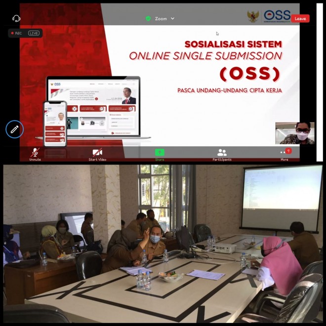 Dua Puluh Tiga ASN DPMPTSP Kobar beserta Tim Teknis dari 11 OPD Ikuti Bimtek OSS-RBA Secara Online