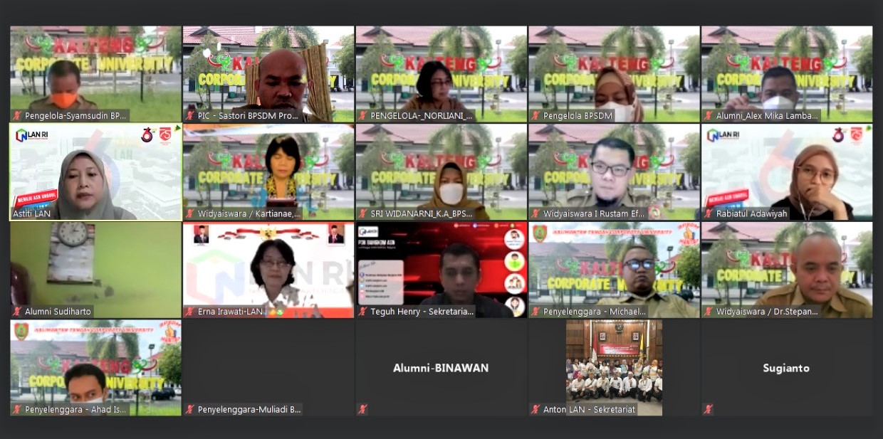 Tingkatkan Mutu Pelatihan, LAN RI Visitasi Akreditasi Diklat di BPSDM Prov. Kalteng Secara Virtual