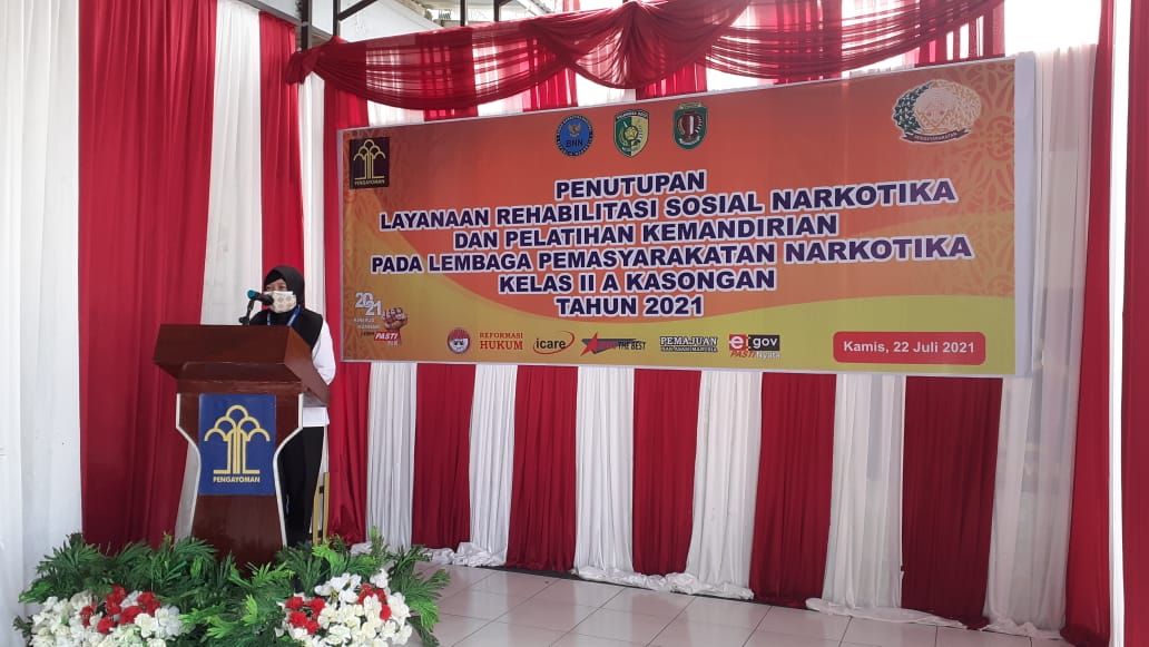 Lapas Narkotika Kasongan Gelar Penutupan Kegiatan Rehabilitasi Sosial Narkotika dan Pelatihan Kemandirian Tahun 2021