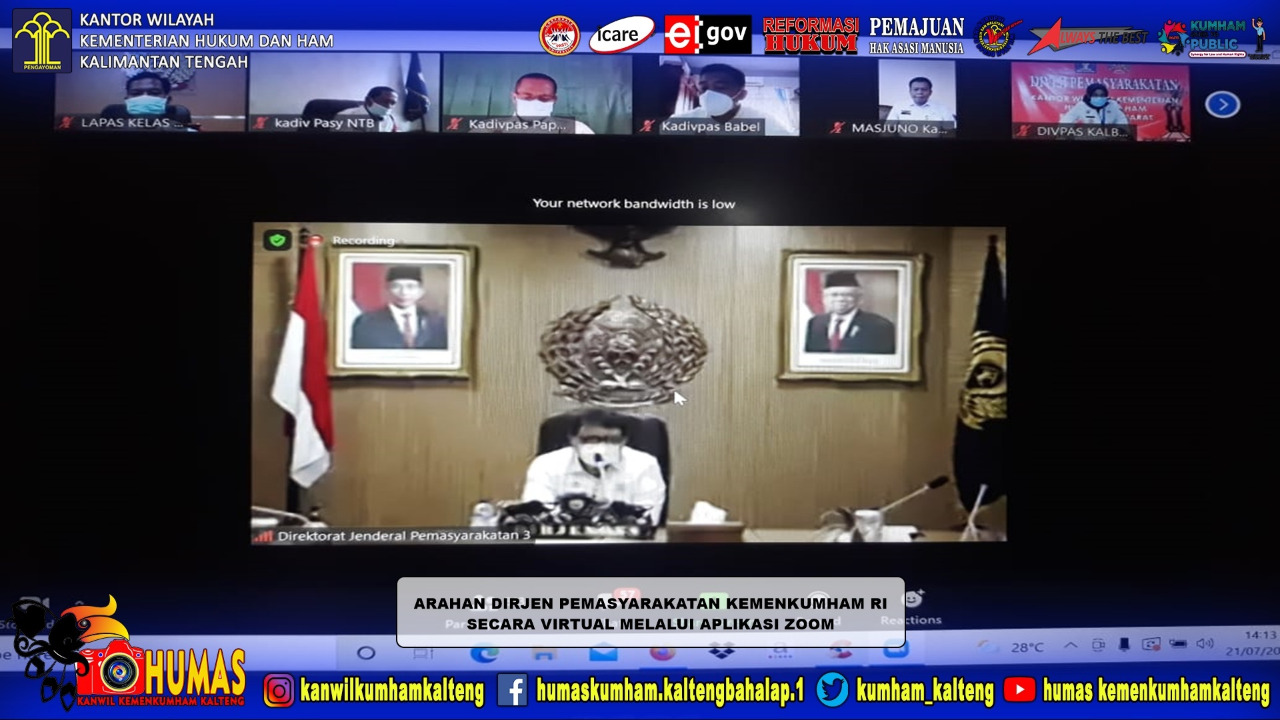 Kalapas Sampit Ikuti Arahan Dirjenpas Secara Virtual