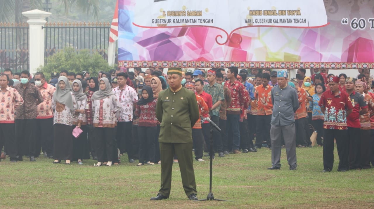 Gubernur Kalteng Sampaikan 5 Hal Dalam Upaya Penanggulangan Karhutla Saat Pimpin Upacara Hari Jadi Kabupaten Barsel