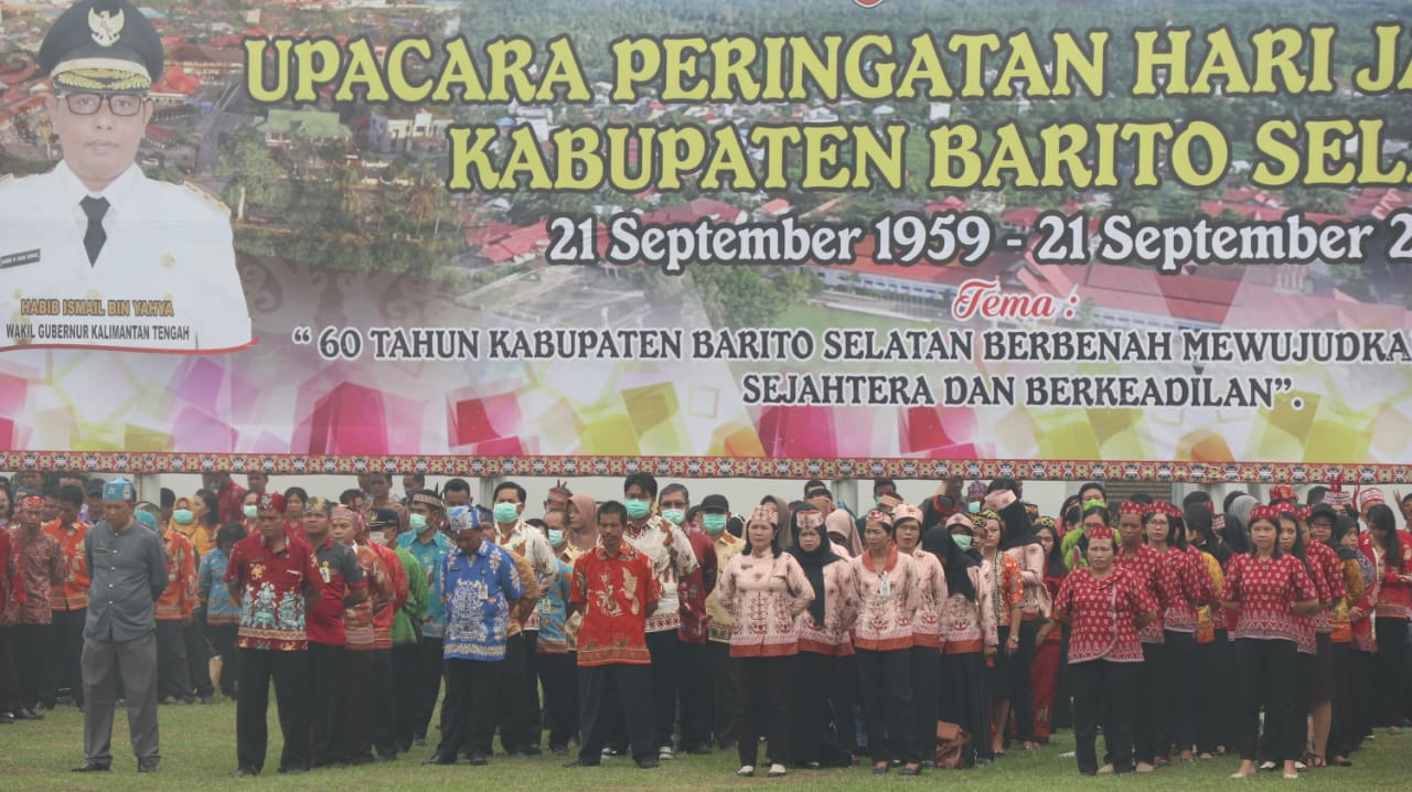 Gubernur Kalteng Sampaikan 5 Hal Dalam Upaya Penanggulangan Karhutla Saat Pimpin Upacara Hari Jadi Kabupaten Barsel