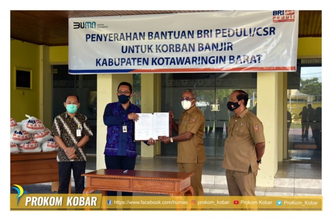 Pemkab Kobar Terima Bantuan 400 Paket Sembako dari BRI KCB Pangkalan Bun