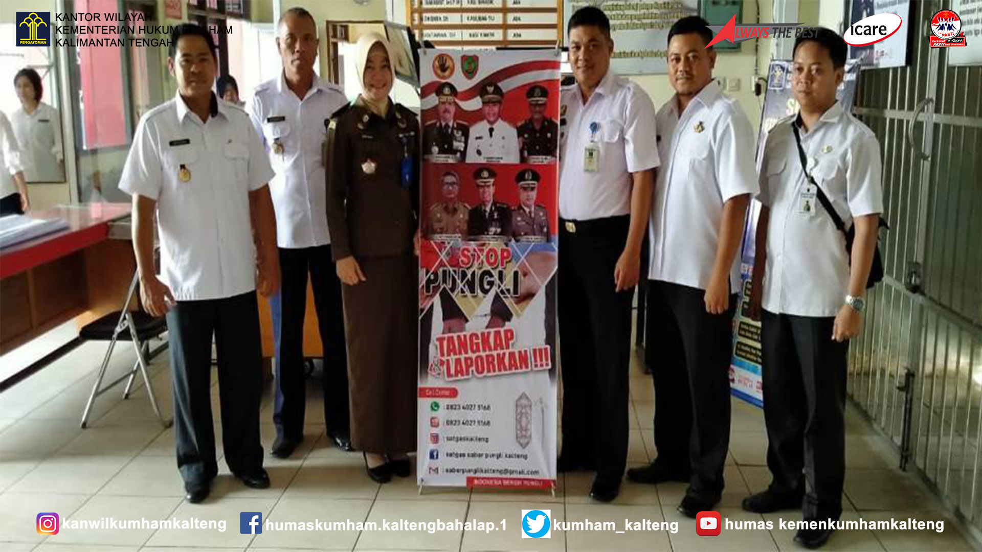 Sosialisasi Ke Lapas Palangkaraya, Tim Saber Pungli Kalteng Pasang Banner dan Spanduk