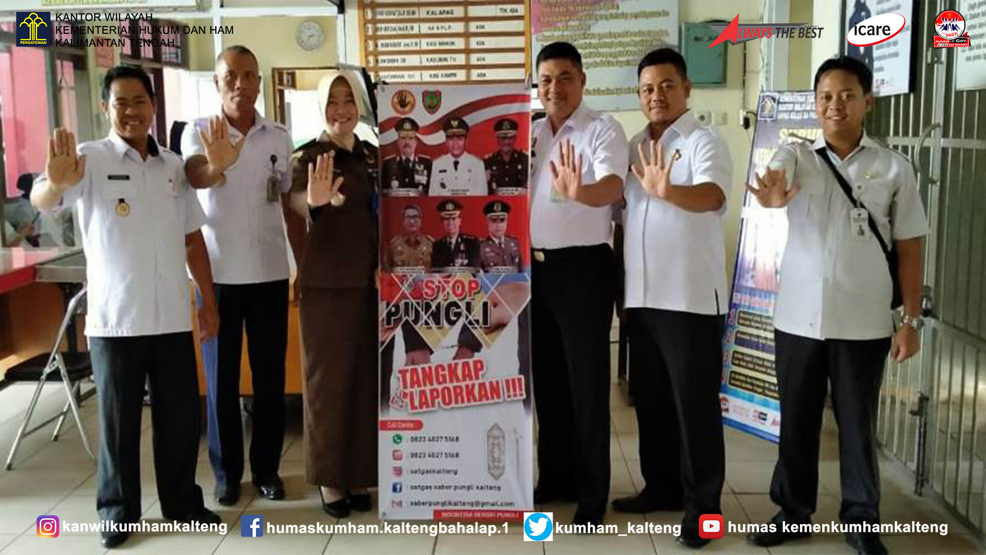 Sosialisasi Ke Lapas Palangkaraya, Tim Saber Pungli Kalteng Pasang Banner dan Spanduk