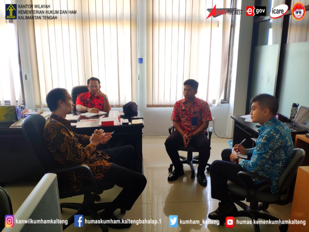Pantau Aplikasi LAPOR, Tim Humas Setjen Kunjungi Tim Humas Kanwil Kemenkumham Kalteng