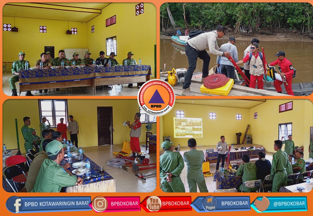 BPBD Kobar Berikan Pelatihan Dasar Penanggulangan Bencana Karhutla Bagi 12 Linmas Desa Sei Bedaun
