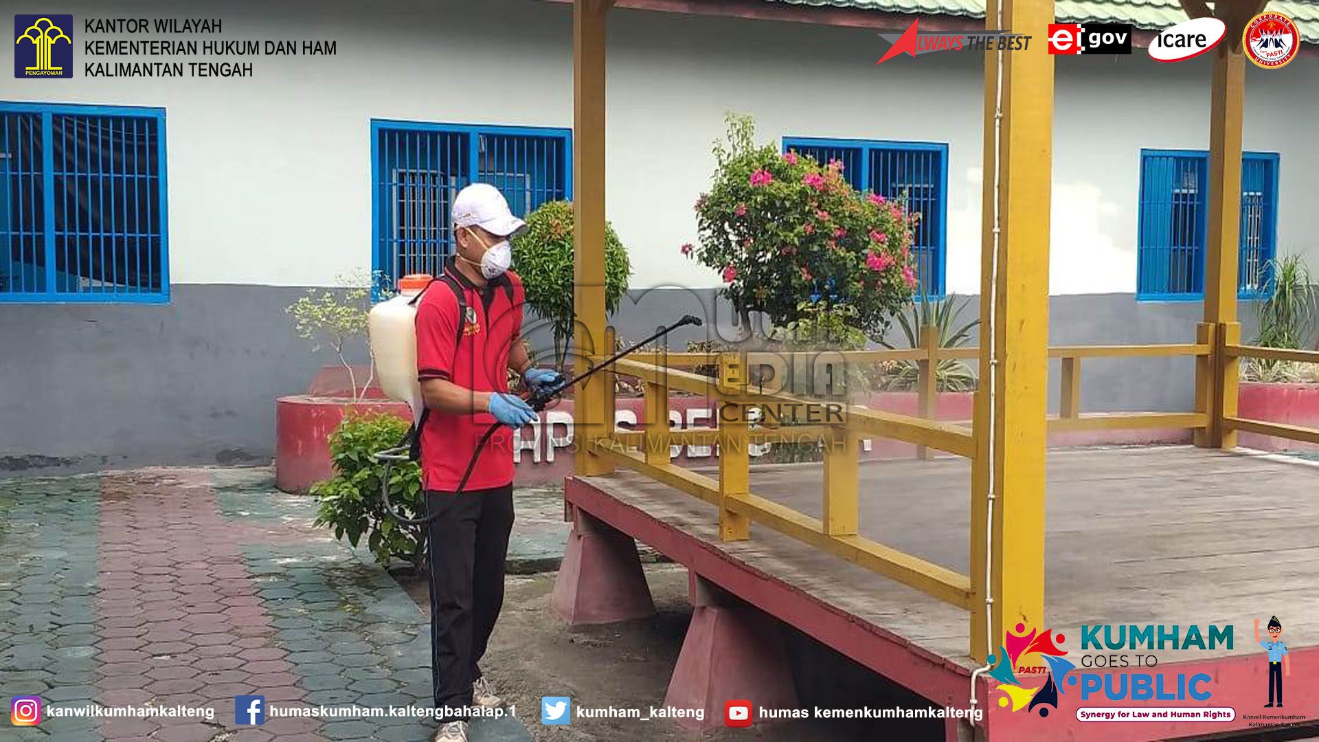 Antisipasi COVID-19, Lapas Palangka Raya Semprot Disinfektan