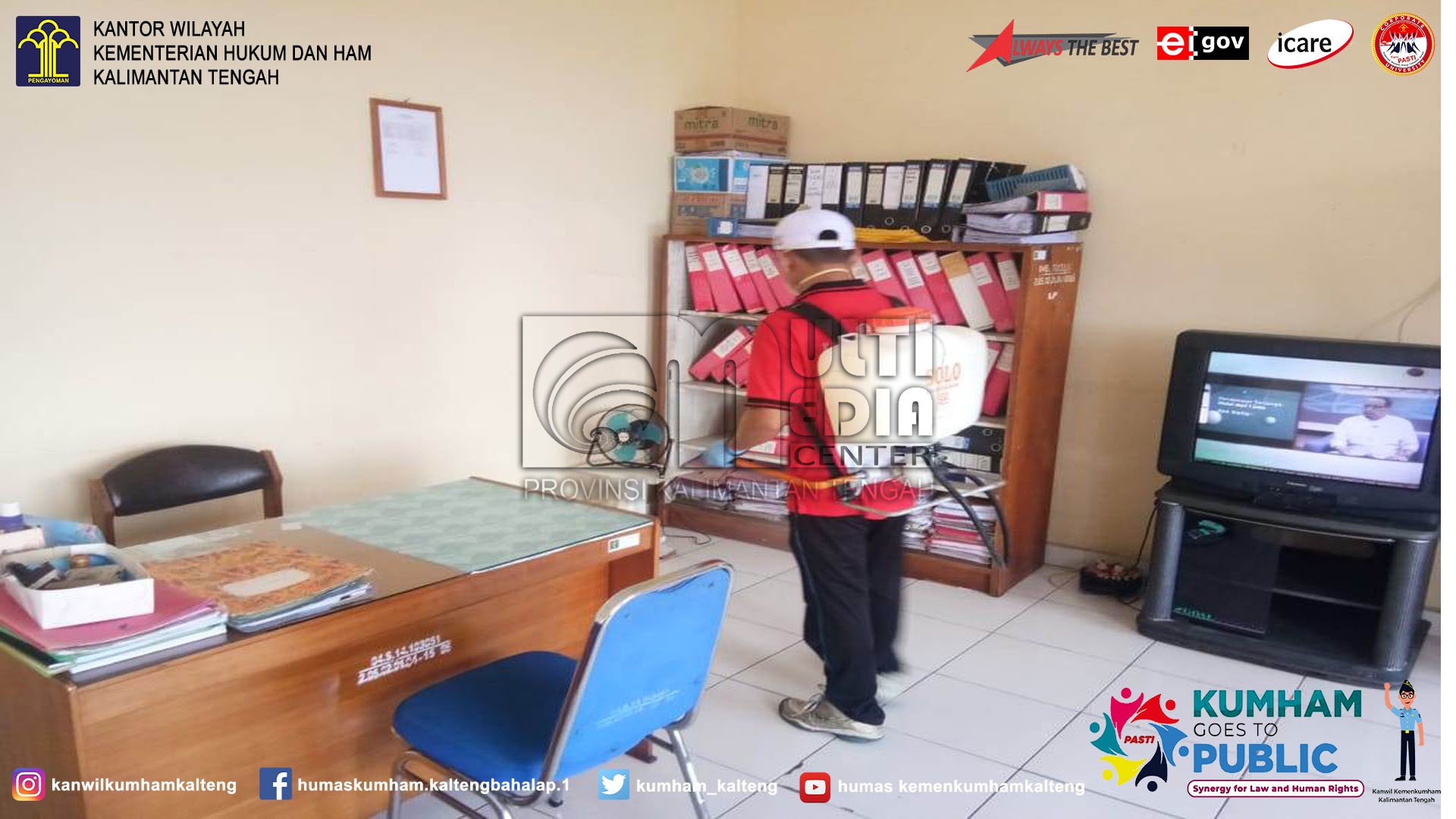 Antisipasi COVID-19, Lapas Palangka Raya Semprot Disinfektan