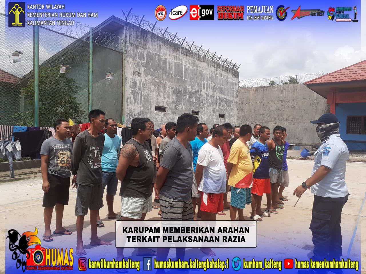 Tegaskan P4GN, Kalapas Pimpin Apel Pagi di Lapas Narkotika Kasongan