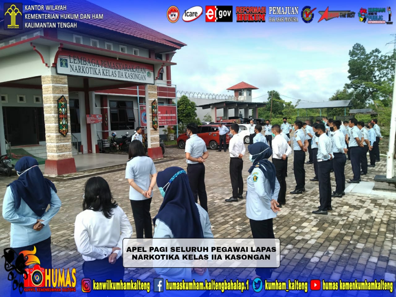 Tegaskan P4GN, Kalapas Pimpin Apel Pagi di Lapas Narkotika Kasongan