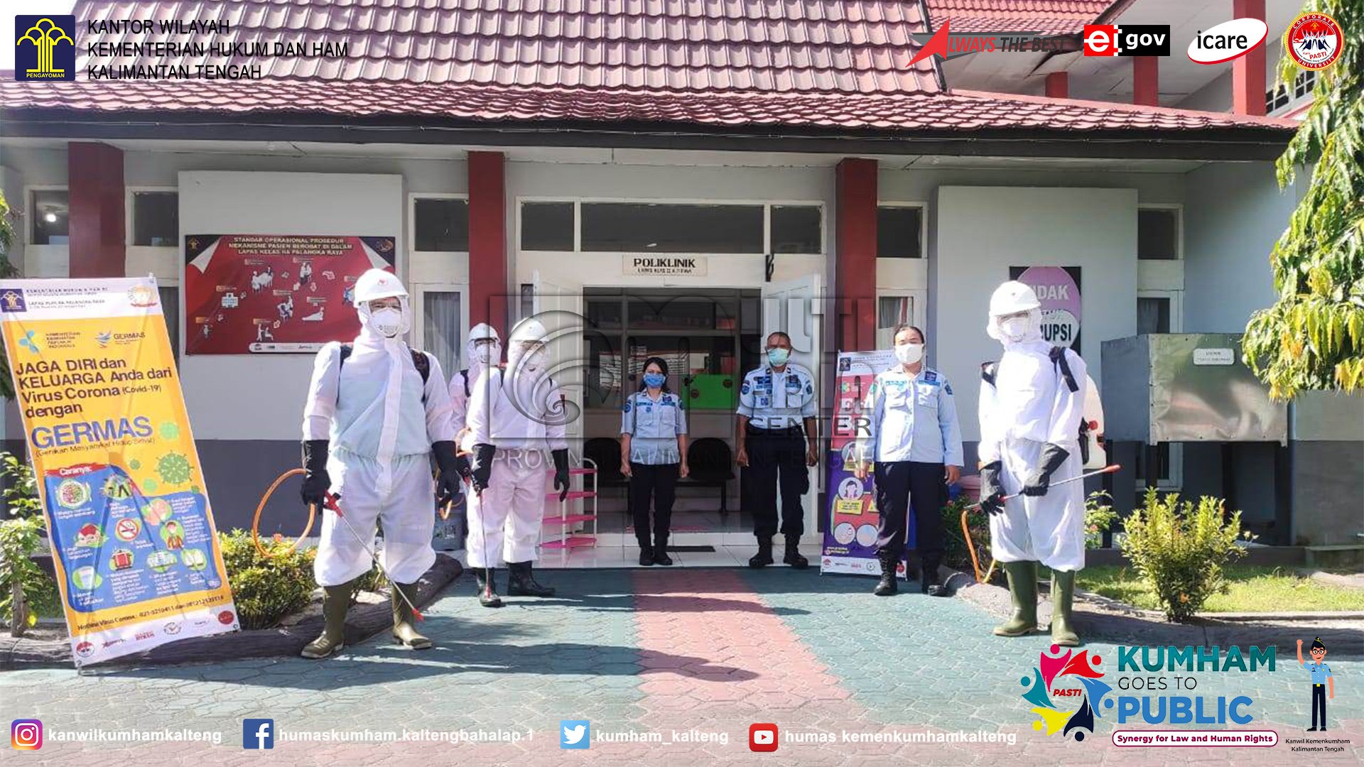 PMI Kota Palangka Raya Semprot Disinfektan ke Lapas Palangka Raya