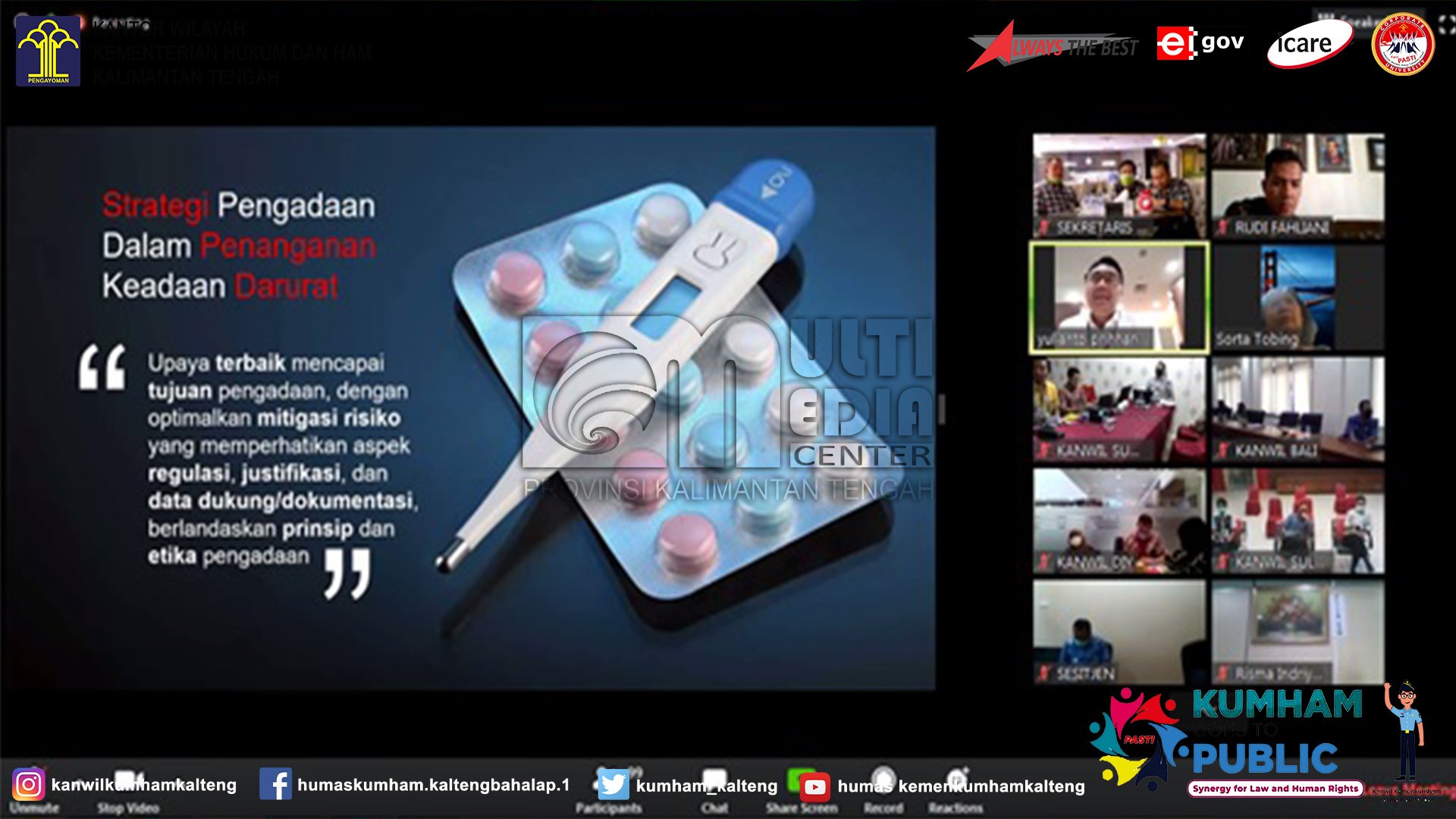 JFT Barjas Ikuti Seminar Pelaksanaan Pengadaan Barjas Dalam Rangka Penanganan Keadaan Darurat Secara Teleconference 