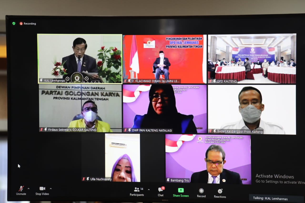 Wakil Gubernur H. Edy Pratowo Hadiri Pelantikan dan Pengukuhan IKAL – Lemhanas Dewan Pengurus Daerah Provinsi Kalteng Masa Bakti 2021-2026
