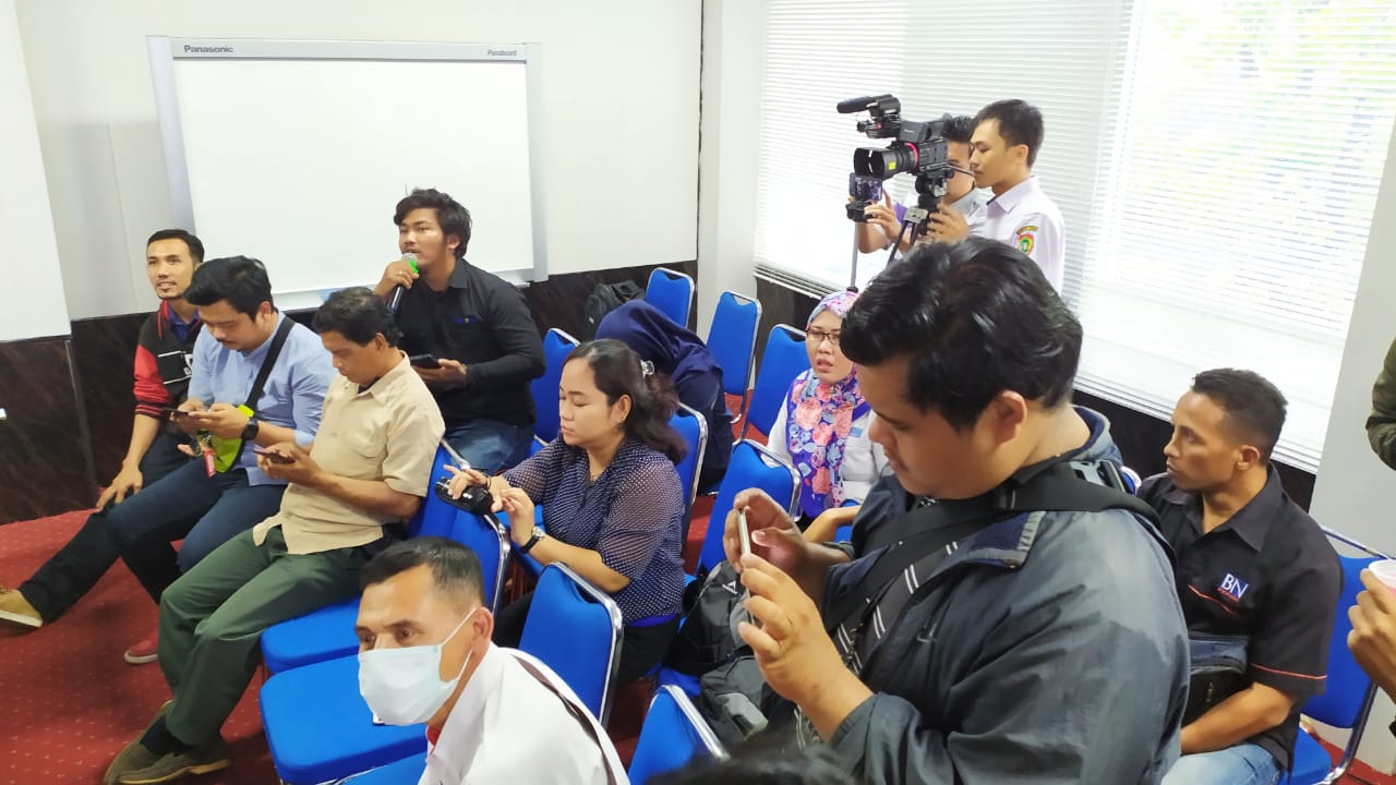 Paparkan Penanganan Karhutla di Kalteng, Kadis Perkebunan, Kepala Pelaksana BPB-PK, BMKG Konferensi Pers di Media Center
