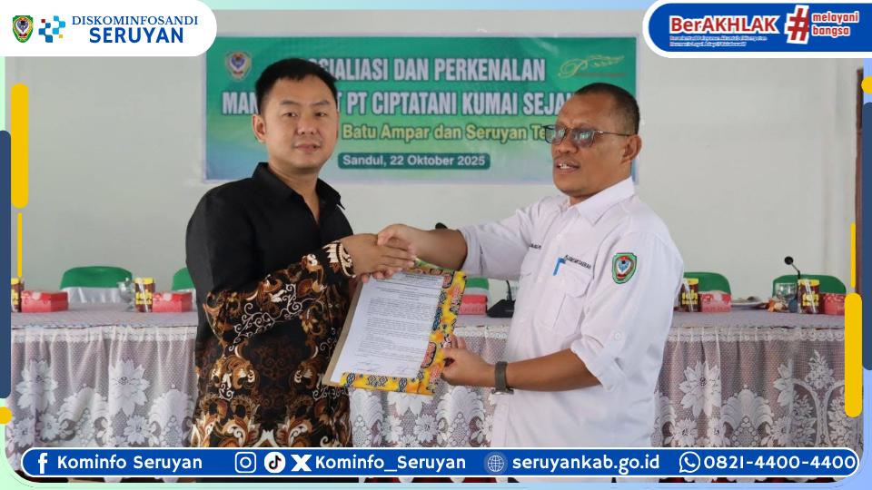 Dorong Pemerataan Plasma Masyarakat, Pemkab Seruyan Fasilitasi Sosialisasi PT. Ciptatani Kumai Sejahtera