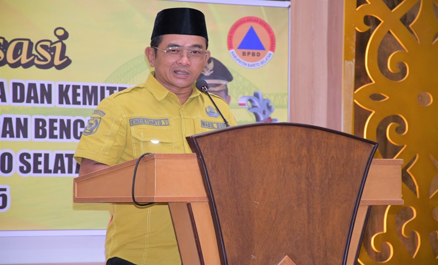 Wabup Barsel  Secara Resmi Buka Sosialisasi Kerjasama Antarlembaga Dalam Penanggulangan Bencana