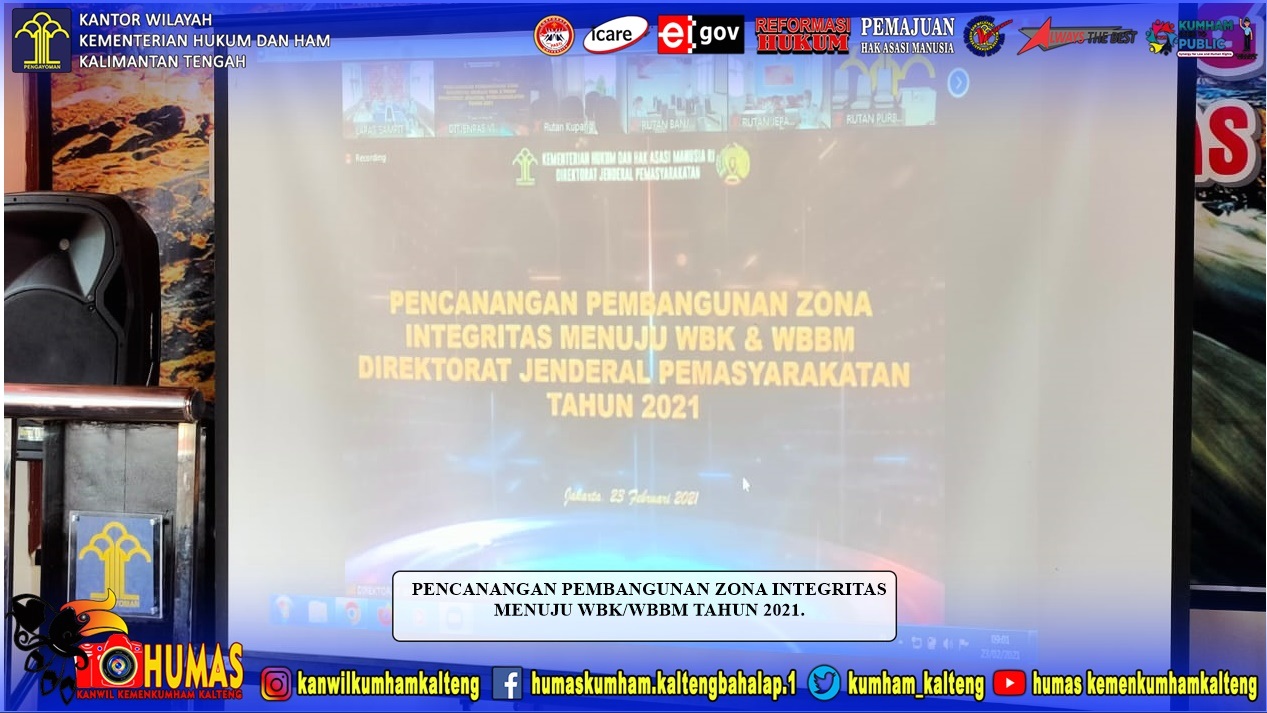 Lapas Sampit Ikuti Pencanangan ZI Secara Virtual