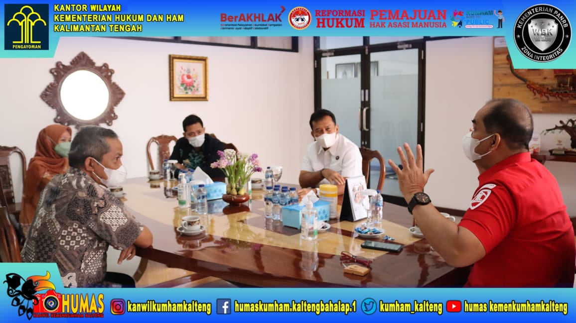 Wujudkan Lapas Rutan BERSINAR, Kakanwil Kemenkumham Kalteng Diskusi Dengan BNNP dan Ombudsman