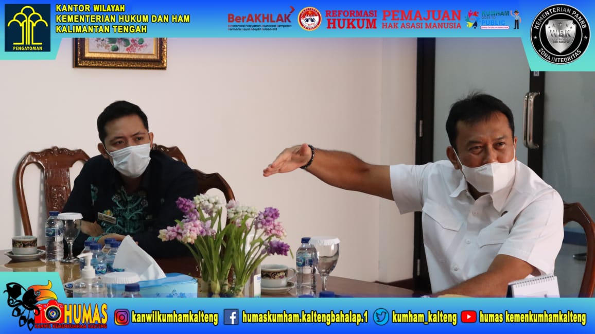 Wujudkan Lapas Rutan BERSINAR, Kakanwil Kemenkumham Kalteng Diskusi Dengan BNNP dan Ombudsman