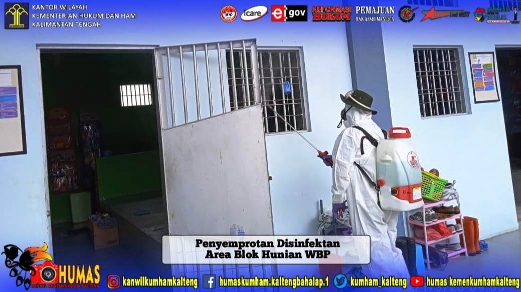Lagi, Penyemprotan Disinfektan di Lapas Perempuan Palangka Raya