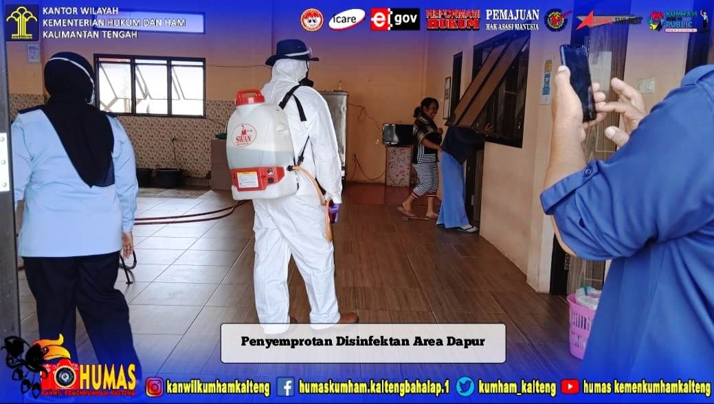 Lagi, Penyemprotan Disinfektan di Lapas Perempuan Palangka Raya