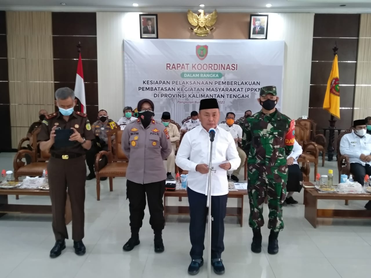 Arahan H. Sugianto Sabran Pada Rapat Koordinasi PPKM Mikro di wilayah Provinsi Kalteng