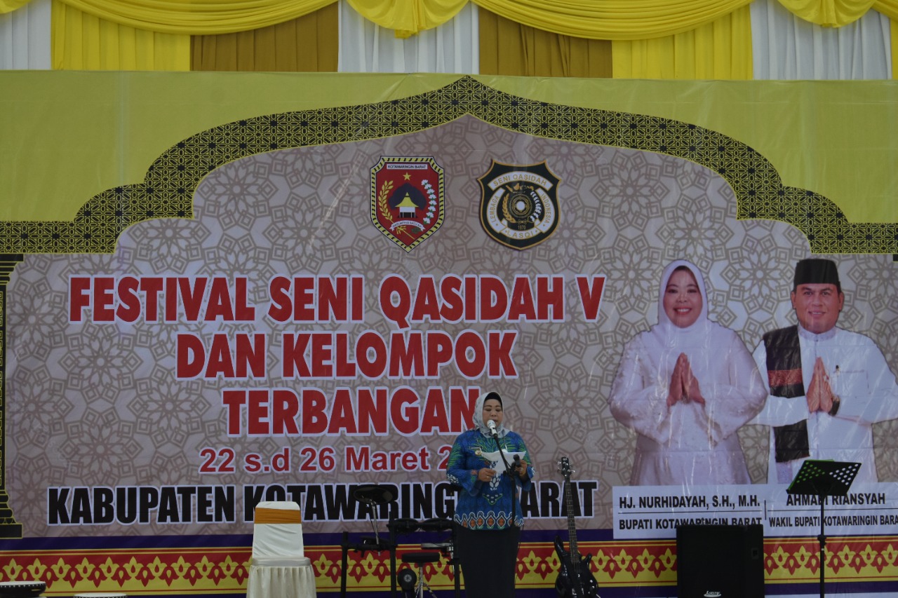 Bupati Hj Nurhidayah Buka Festival Seni Qasidah V dan Kelompok Terbangan Tingkat Kabupaten Kobar