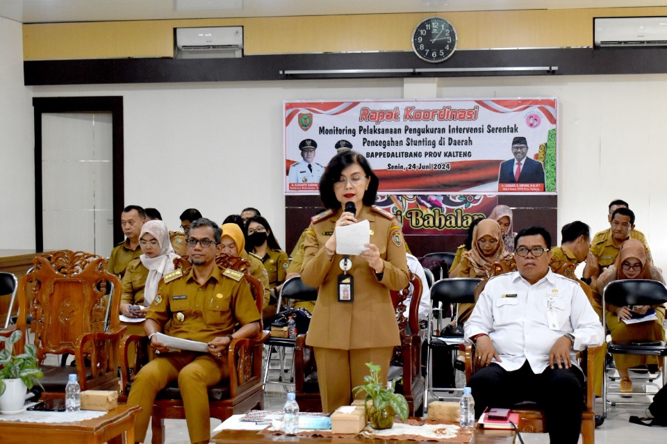 Sekretaris TPPS Prov. Kalteng Ikuti Rapat Koordinasi Monitoring Pengukuran dan Intervensi Serentak Pencegahan Stunting