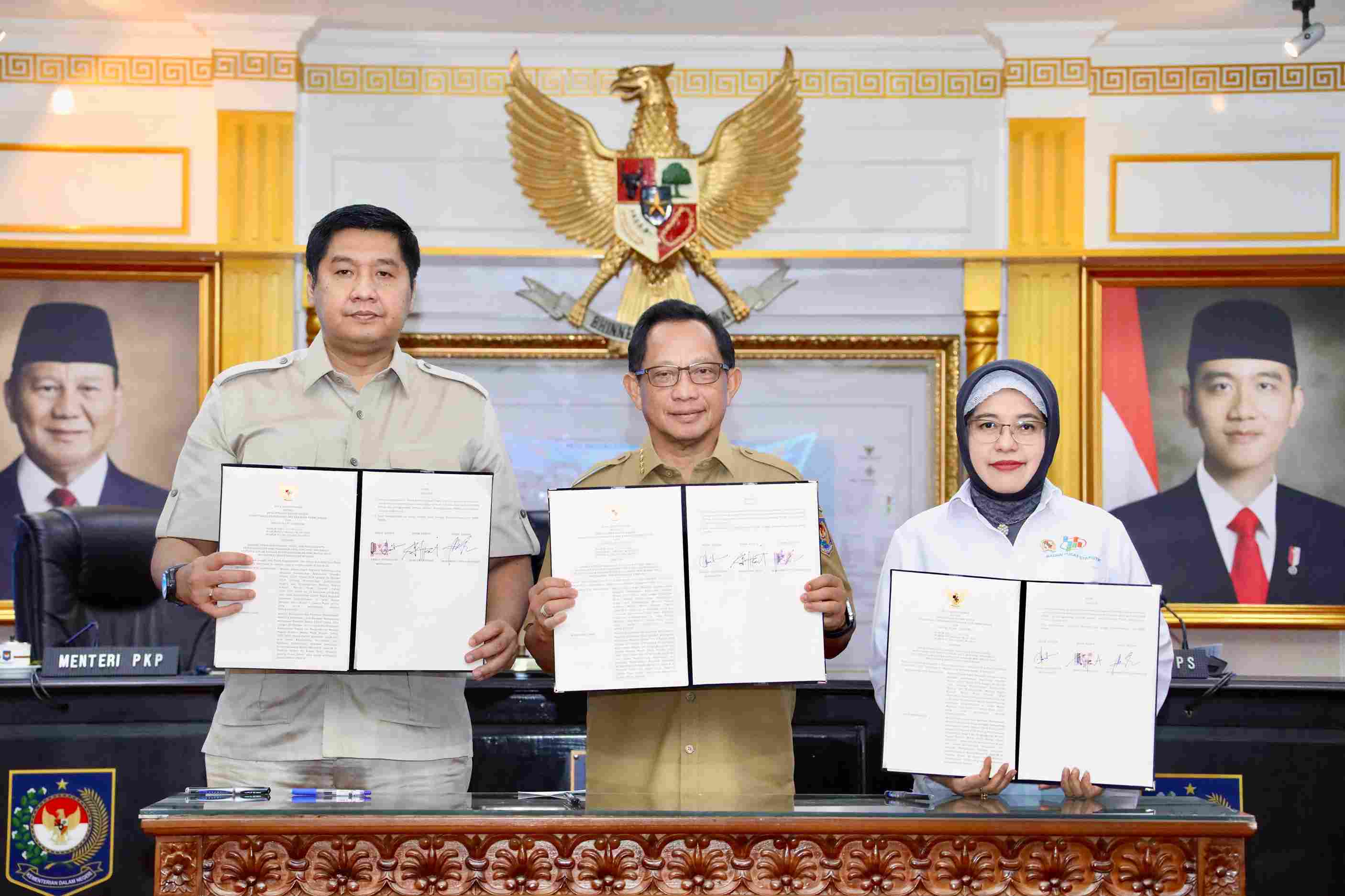 Kemendagri, Kementerian PKP, dan BPS Teken MoU Perkuat Basis Data untuk Dukung Program 3 Juta Rumah