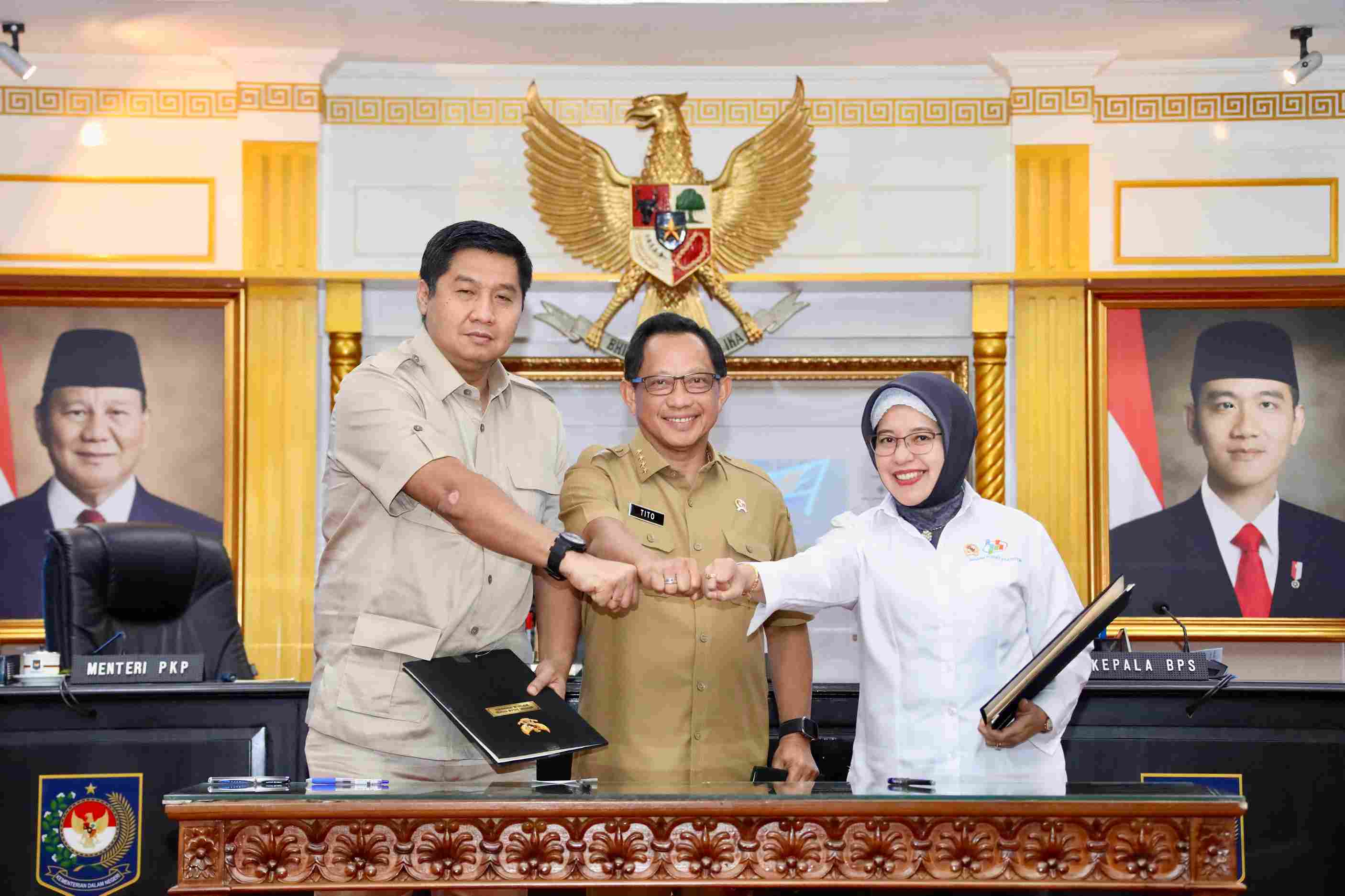 Kemendagri, Kementerian PKP, dan BPS Teken MoU Perkuat Basis Data untuk Dukung Program 3 Juta Rumah