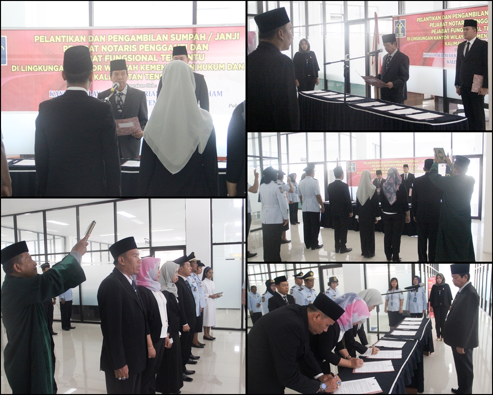 Kakanwil Kemenkumham Kalteng Lantik 3 Notaris Pengganti Dan 5 Pejabat Fungsional Tertentu