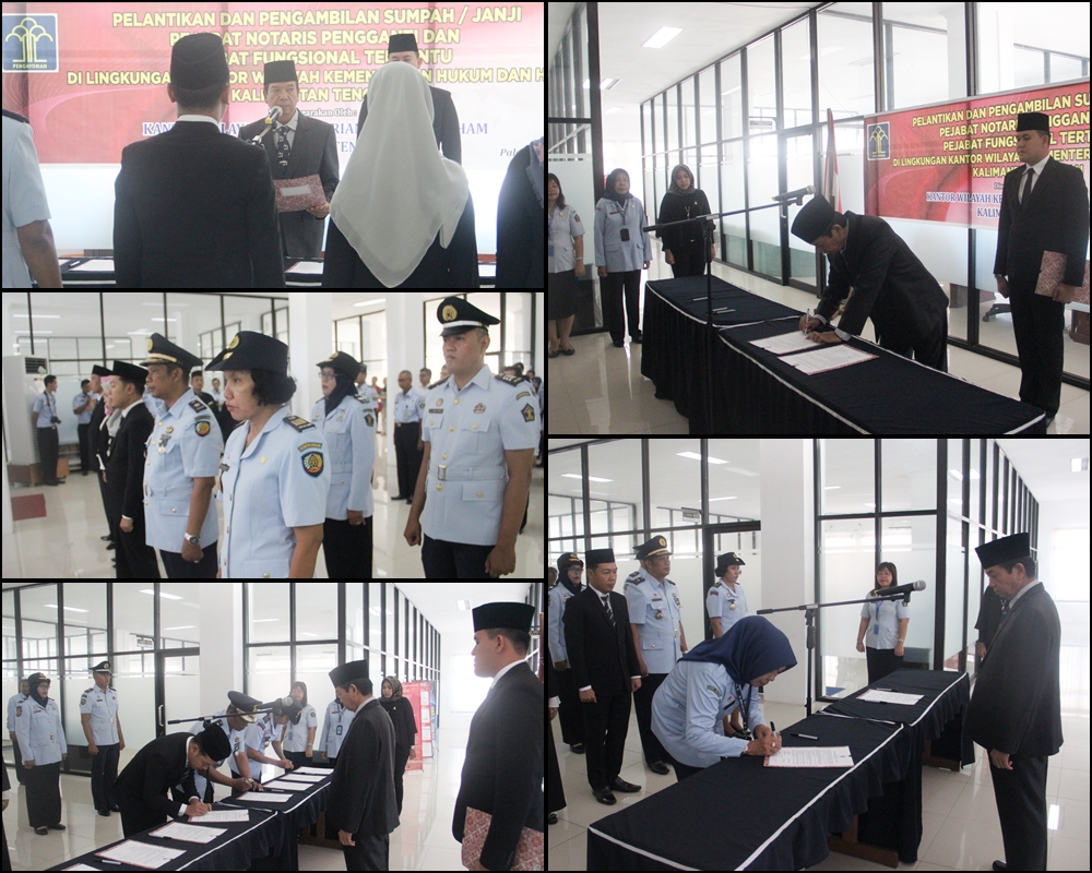 Kakanwil Kemenkumham Kalteng Lantik 3 Notaris Pengganti Dan 5 Pejabat Fungsional Tertentu