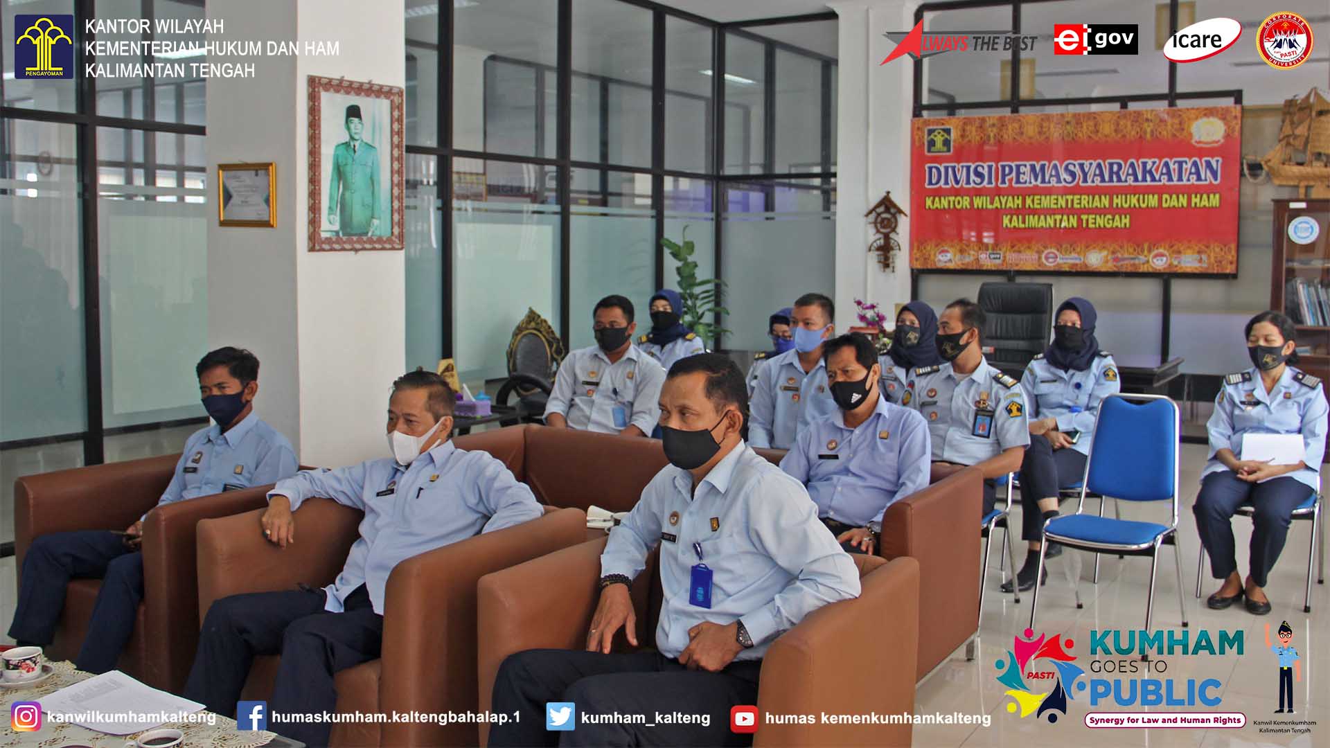Kadivpas Kanwil Kumham Kalteng Beserta Jajaran Ikuti Sosialisasi dan Pendampingan Penanganan Infeksi Covid-19 Secara Virtual